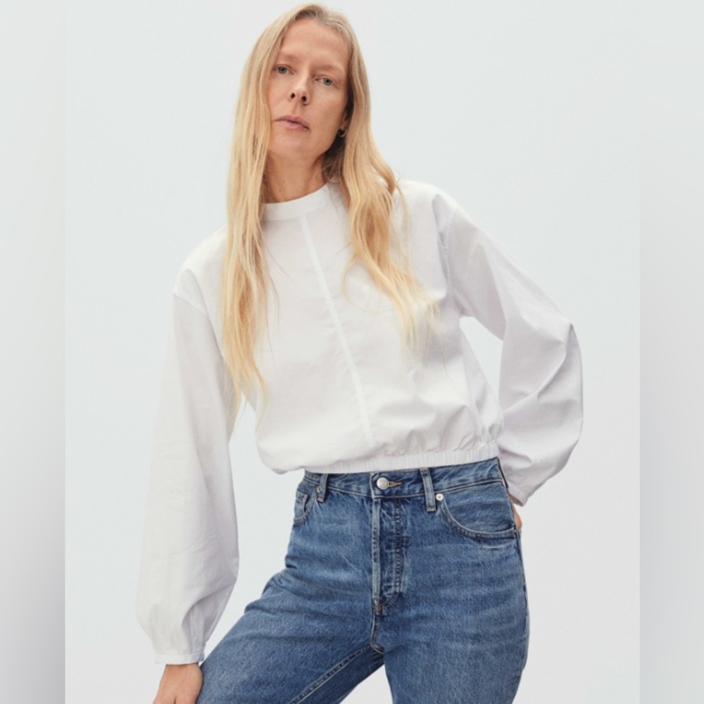 NWT • EVERLANE • The Mockneck Bubble Top M